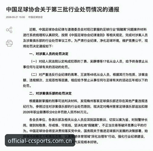 CCSports可靠吗 揭秘足坛禁足名单背后:17人终身禁赛,48人遭重罚,行业洗牌进行时